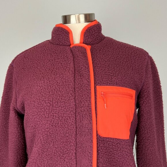 Title Nine Womens Annapurna Reversible Fleece Zip Jacket Burgundy Gray size XS - Picture 3 of 16